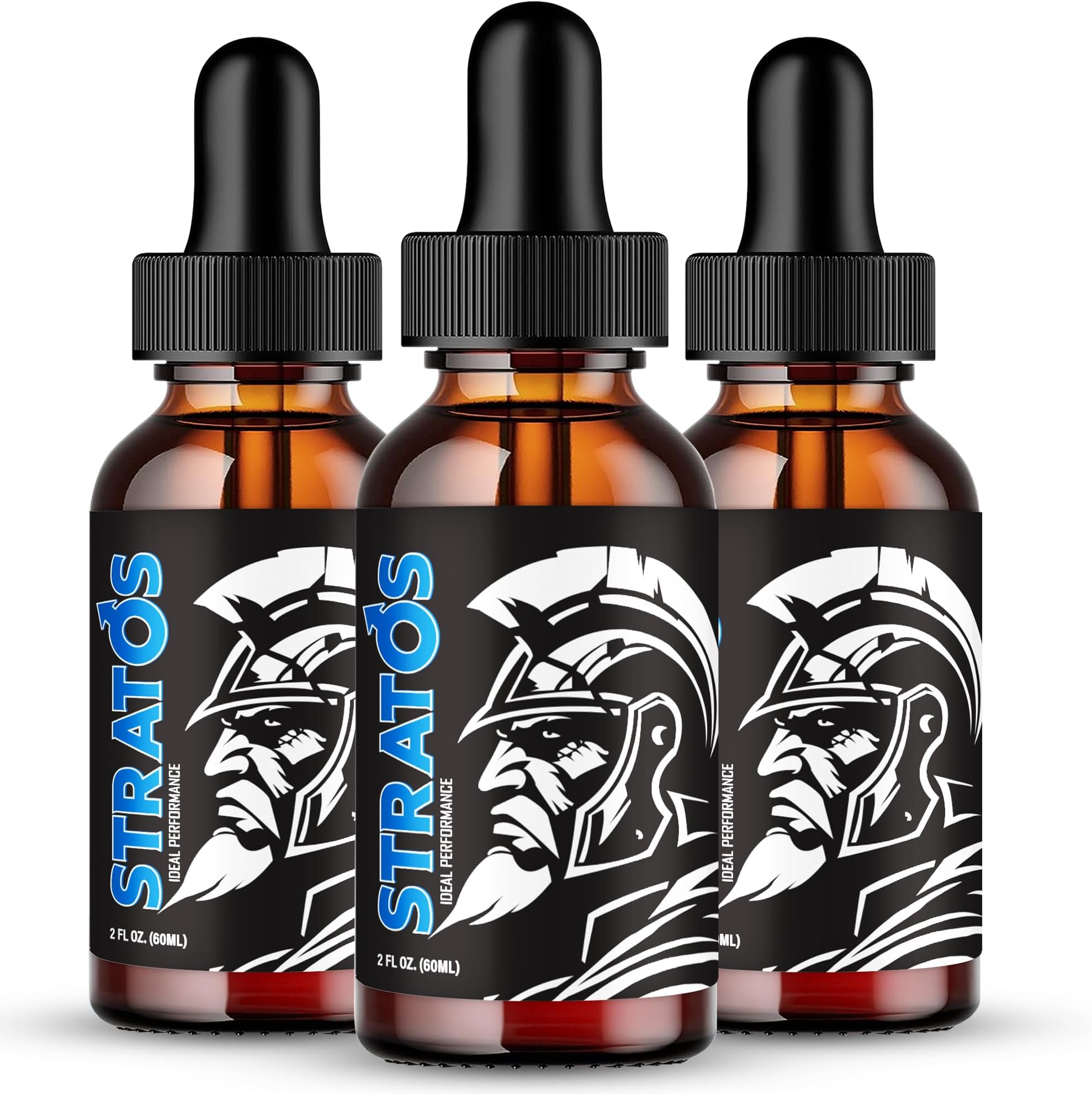 Stratos Alpha Male Enhancement supplement bottles, 2 fl oz (60ml)
